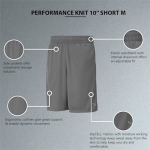Performance Knit 10" Men's Training Shorts, CASTLEROCK, extralarge-IND